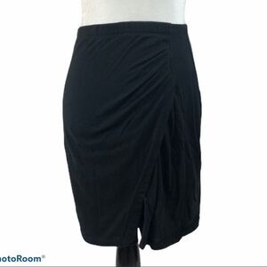 Black Mossimo XS‎ Side Ruffle Front Split Skirt